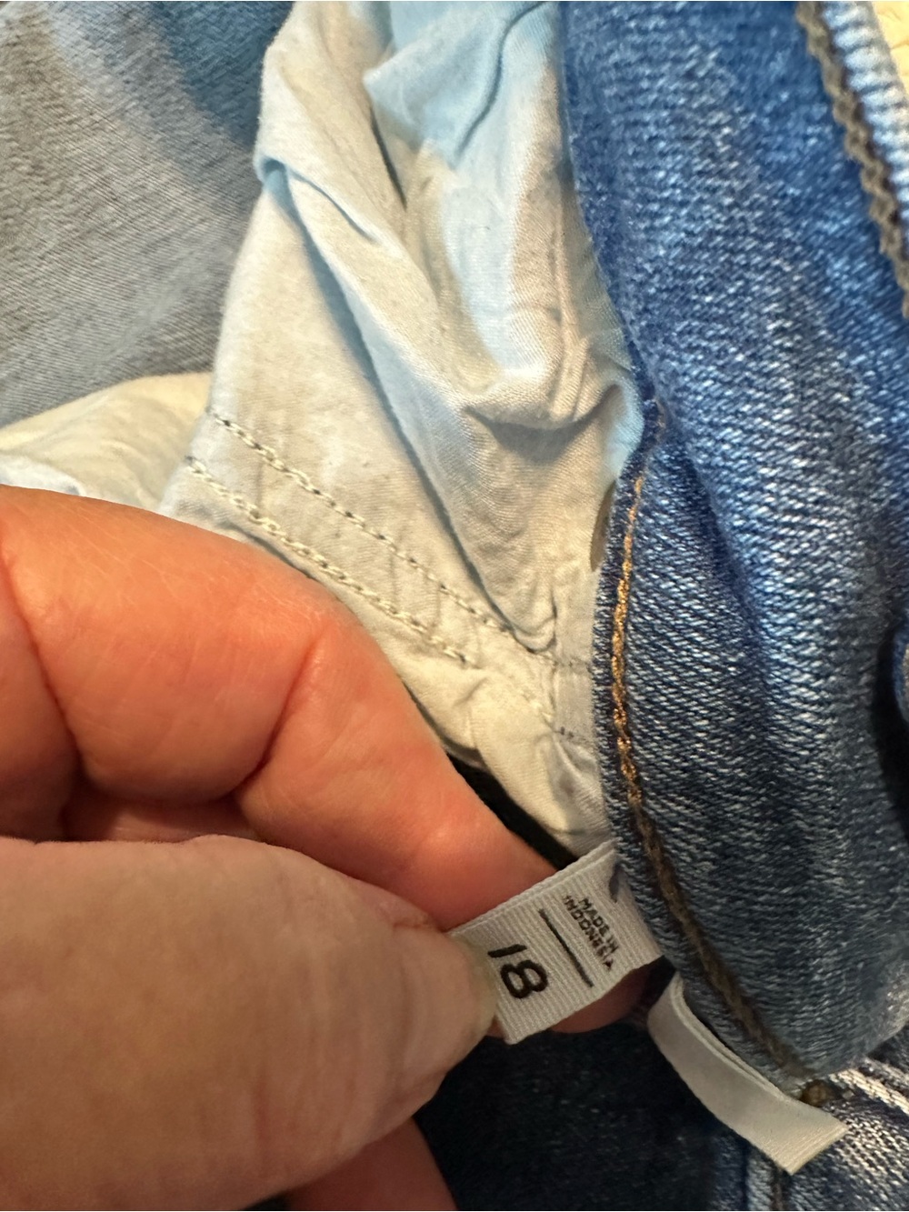 Loft Frayed Hem Distressed Denim Bermuda Shorts - Blue - Picture 6 of 7